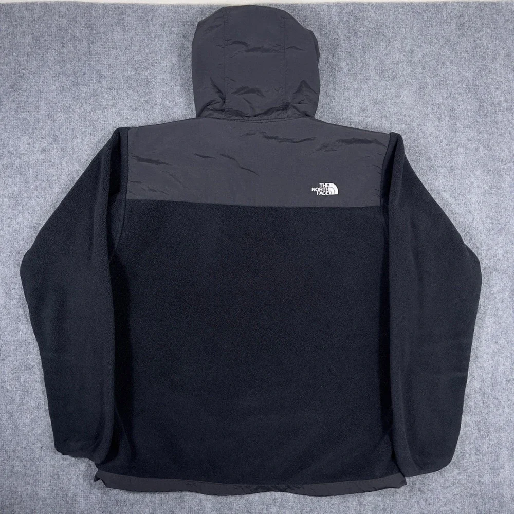 The North Face Denali Hoodie Mens XL Black Polartec Fleece Full Zip Jacket